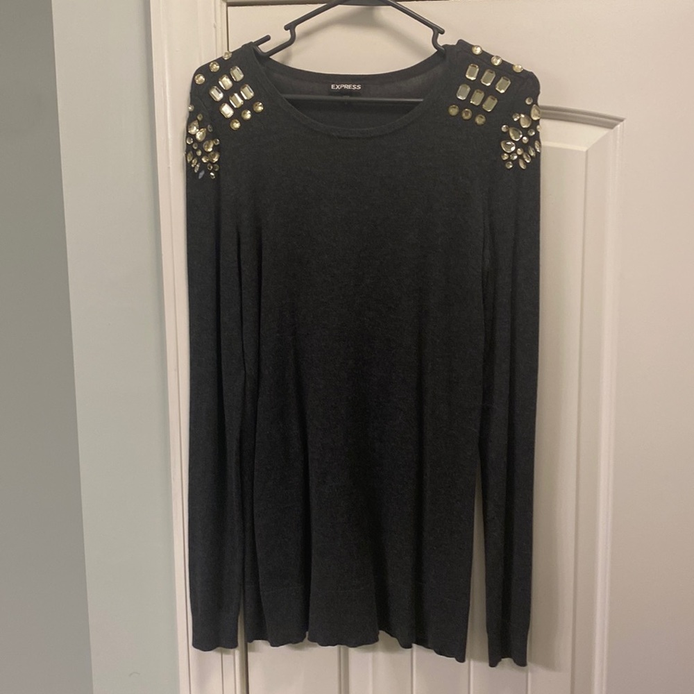 Jeweled shoulder top